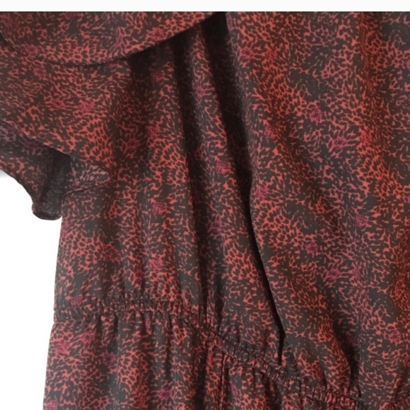 Gibson Latimer Burgundy Off Shoulder Jumpsuit Puff Butterfly Party Holiday Glam - Picture 12 of 16